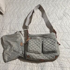 MZ Wallace Gray Quilted Crossbody Bag